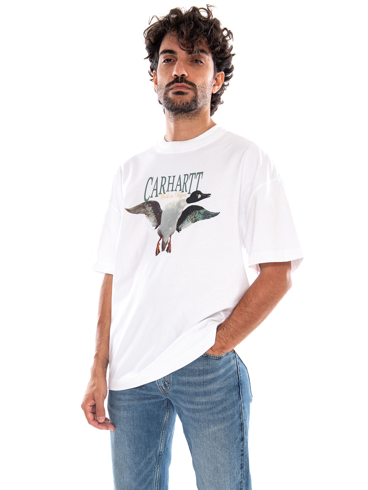 S/S Pennon T-Shirt White - Maglietta Girocollo Uomo Bianca<BR/><BR/> I037261 02XX CARHARTT WIP 