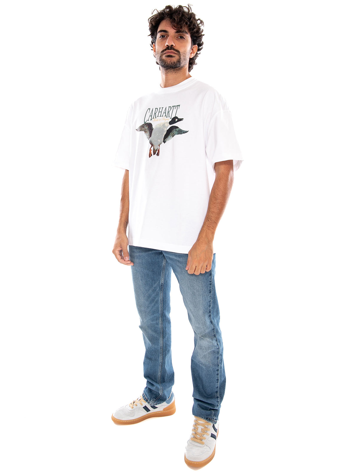 S/S Pennon T-Shirt White - Maglietta Girocollo Uomo Bianca<BR/><BR/> I037261 02XX CARHARTT WIP 