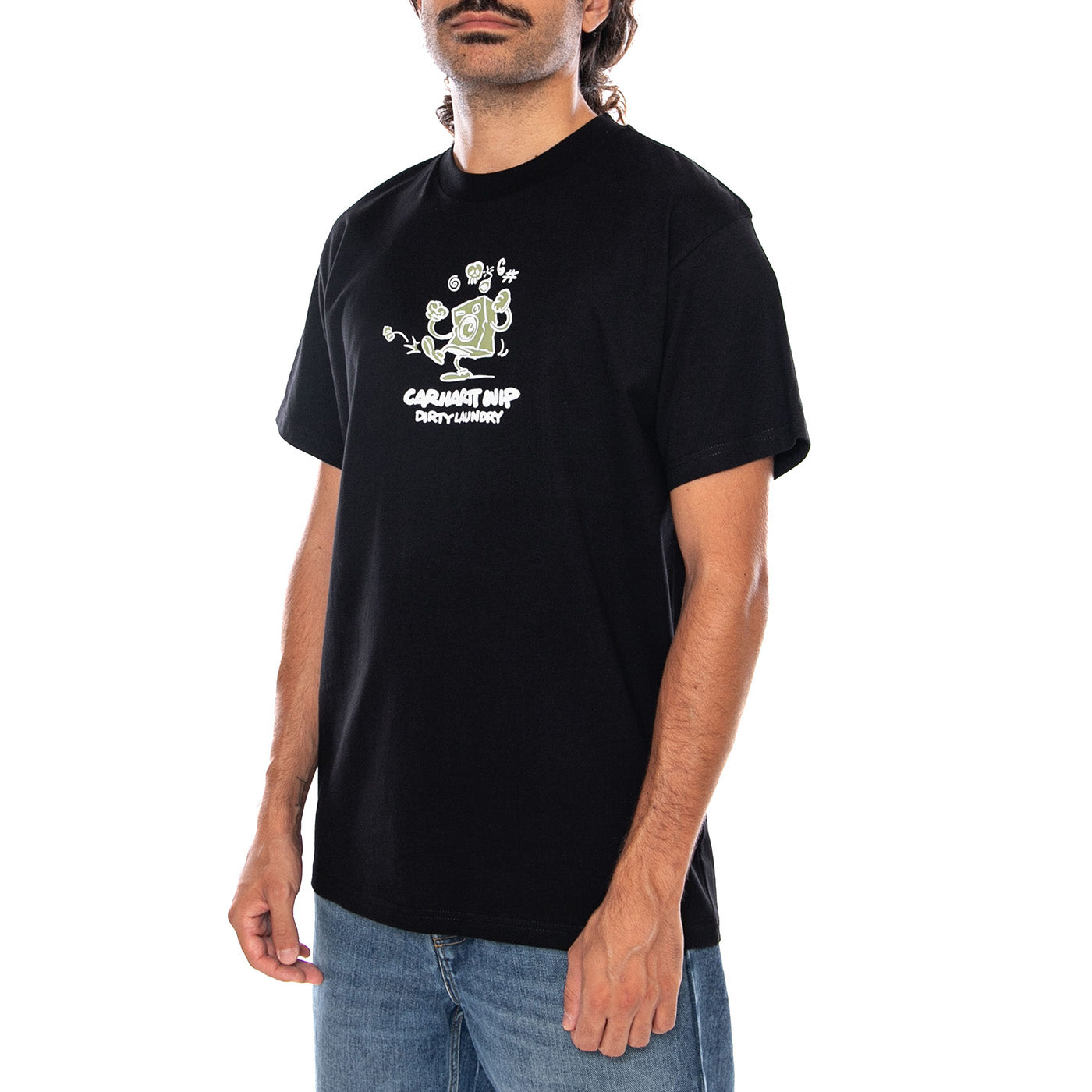 S/S DIRTY LAUNDRY T-SHIRT BLACK - Maglietta Girocollo Uomo Nera I037262 89XX CARHARTT WIP 