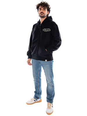 Hooded Chez WIP Jacket Black / Green - Giacca con Cappuccio Uomo Nera / Verde<BR/><BR/> I037280 1XDXX CARHARTT WIP 