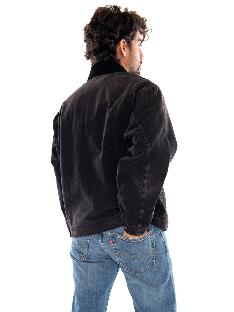 OG Detroit Jacket Black / Black Tobacco Used Wash - Giacca Uomo Nera I037535 00E0R CARHARTT WIP 