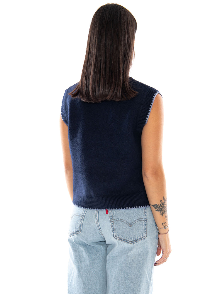 Compañía Fantástica Vest Blue - Gilet Donna Blu 63C/10317 MLT COMPANIA FANTASTICA 