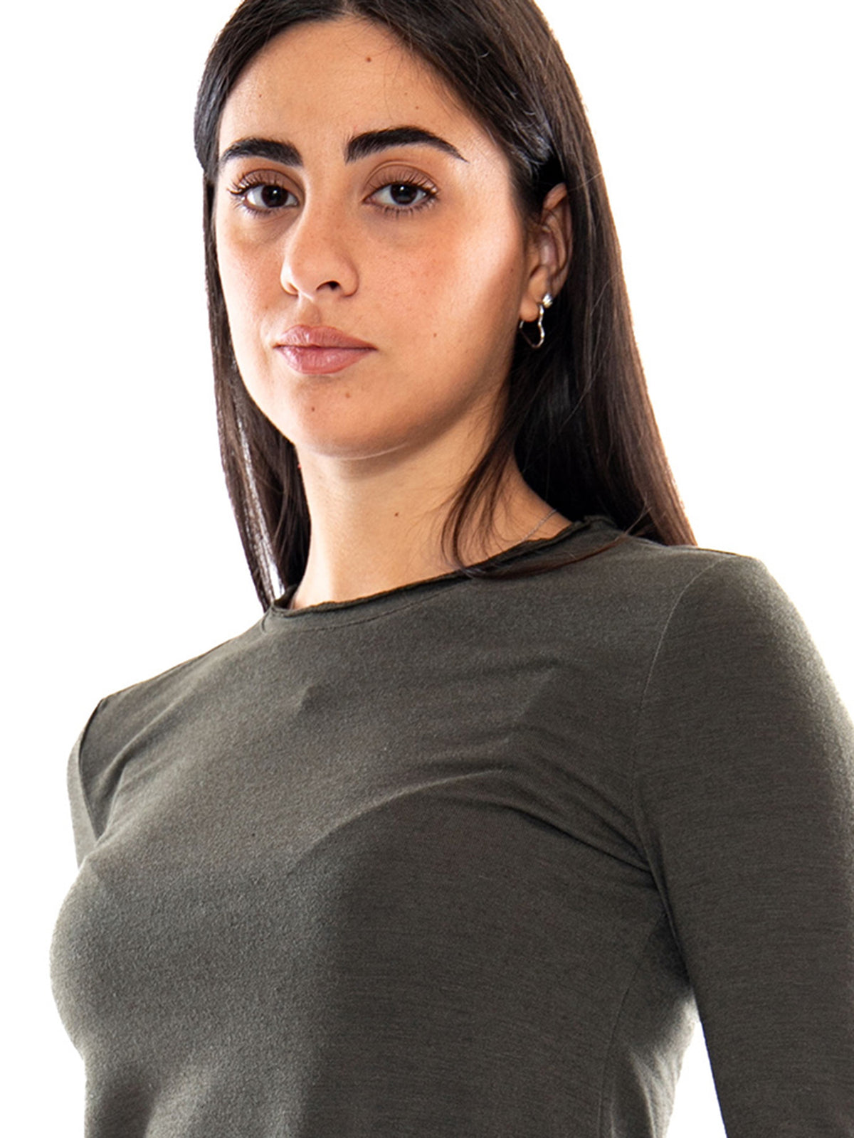 Compania Fantastica T-Shirt Basic Green Brand - Maglia Donna a Maniche Lunghe Verde 63C/11090 MLT COMPANIA FANTASTICA 