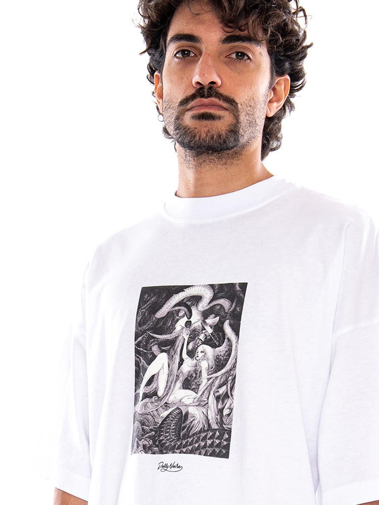 Framing Eve Over Tee White - Maglietta Girocollo Uomo Bianca<BR/><BR/> TS1306 TW DOLLY NOIRE 