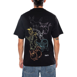 EEVEE EVOLUTION TEE POKÉMON BLACK - Maglietta Girocollo Uomo Nera Collaborazione Pokémon TS1345 T4 DOLLY NOIRE 
