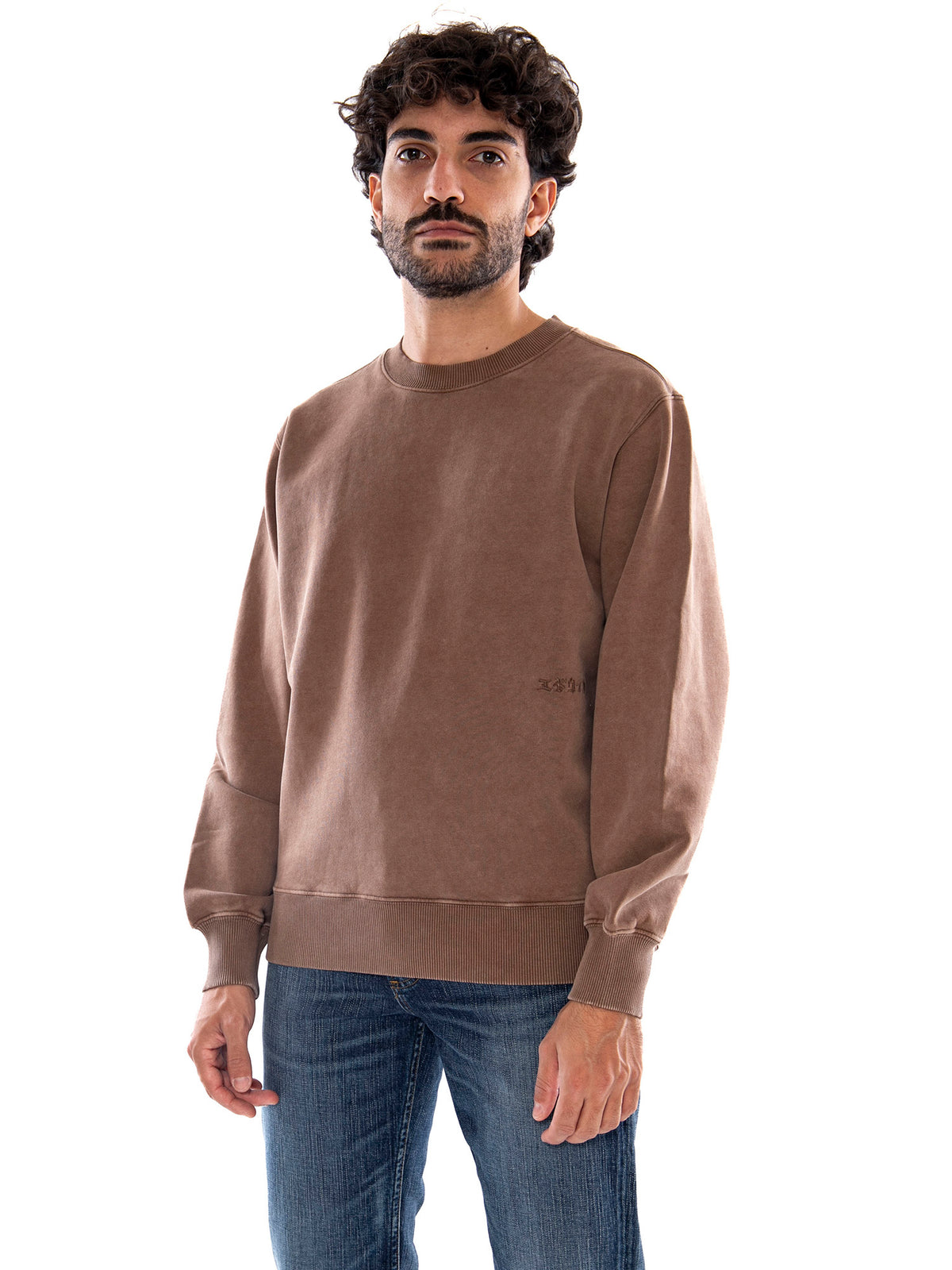 Edwin Axiom Crew Sweat Brown - Felpa Uomo Marrone Girocollo I035780 51.5Z EDWIN 