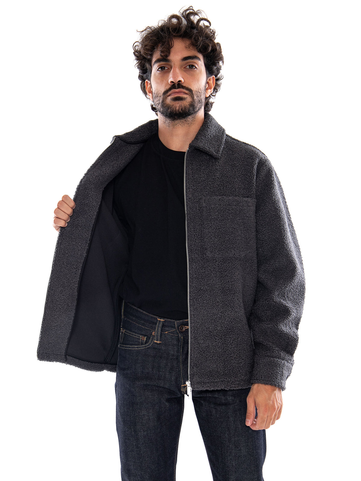 Edwin Snug II Overshirt LS Dark Grey - Overshirt Uomo Grigia I037335 0G.00 EDWIN 
