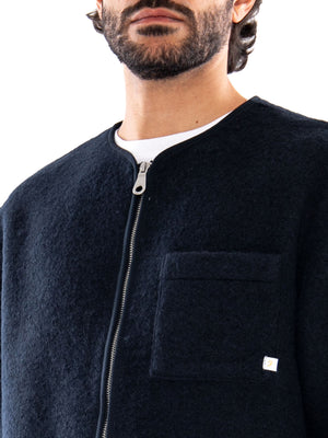 Farah Tucker Full Zip Sweat Navy - Felpa Uomo con Zip Intera Blu Navy<BR/><BR/> F4KFG024 NVY FARAH 