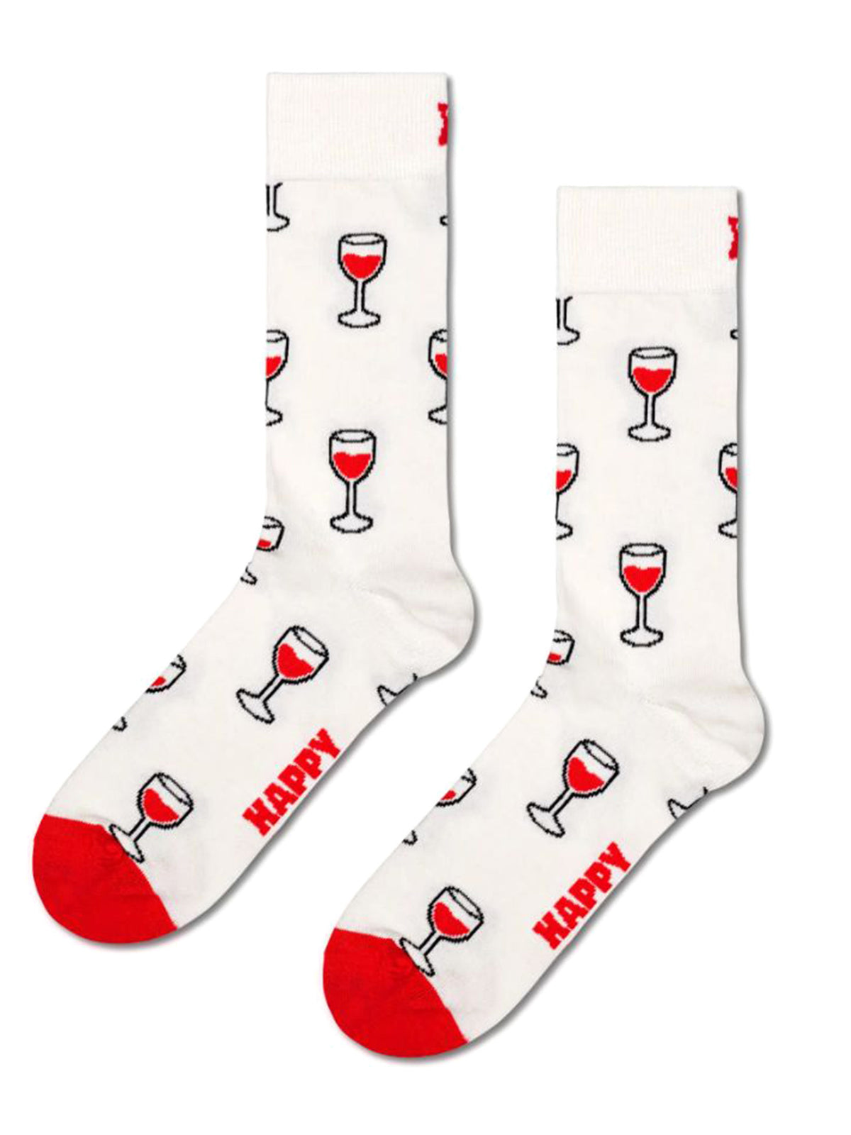 Happy Socks Wine Sock White - Calzini Bianchi P001098 WHITE HAPPY SOCKS 