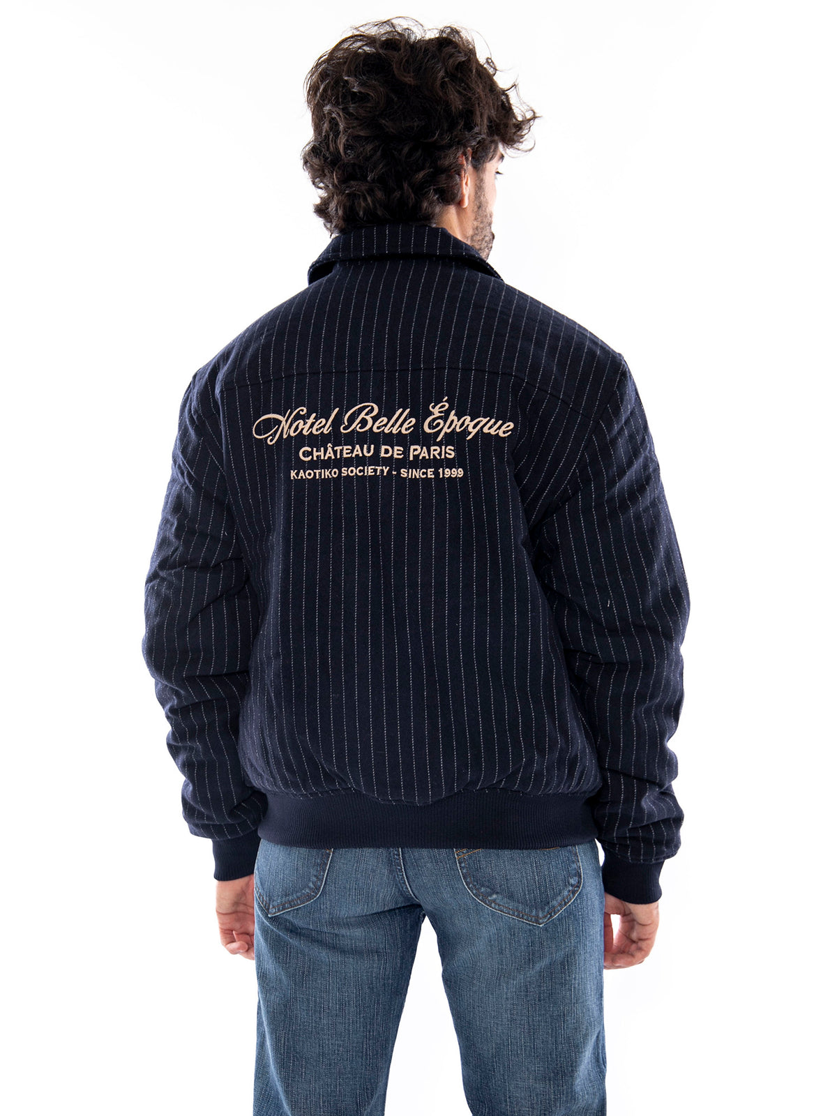 Kaotiko Belle Epoque Striped Jacket White/Navy - Giacca Uomo Bianca e Blu Navy a Righe AT002 E002 KAOTIKO 