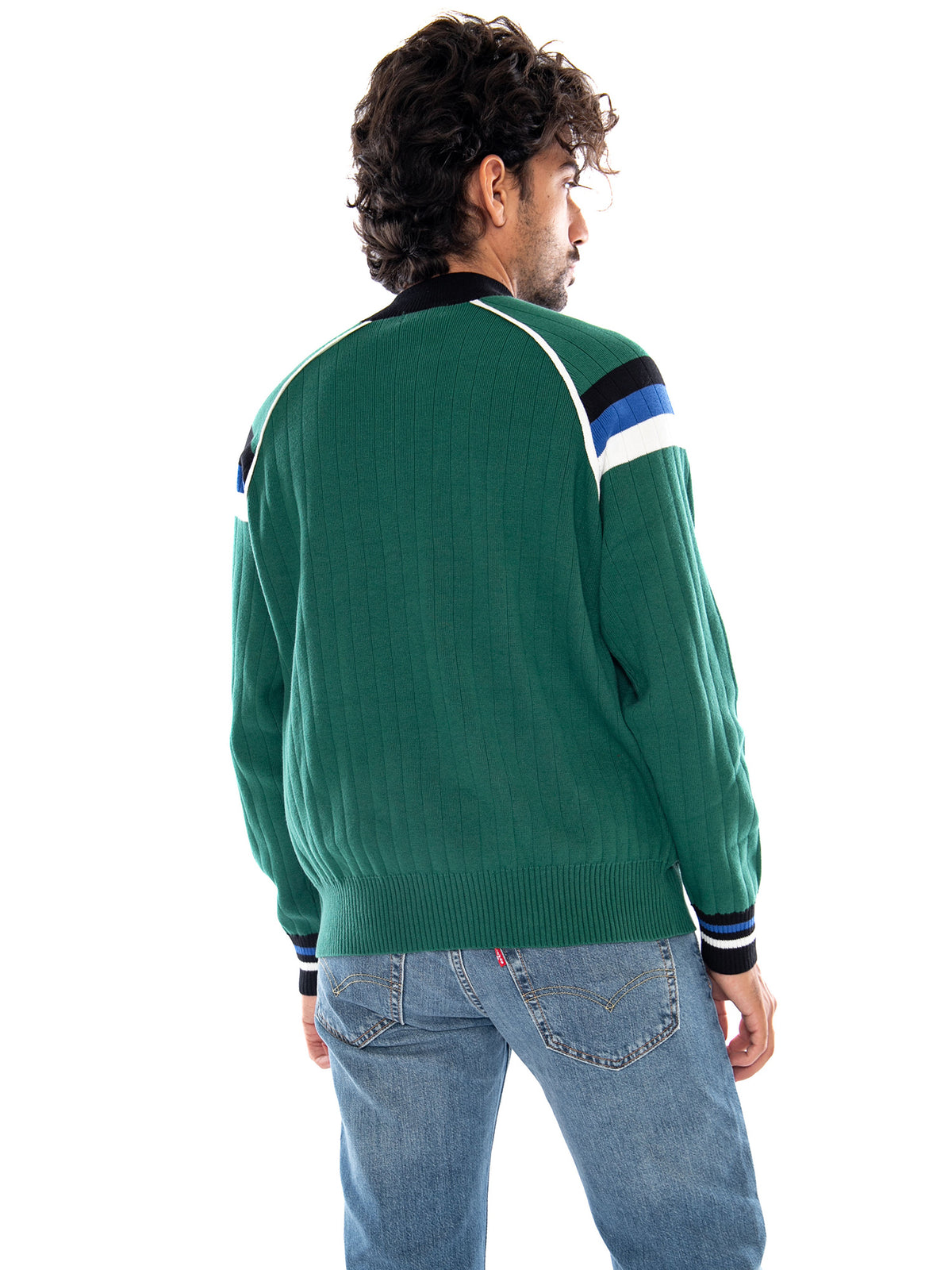 GREEN BREEZE ZIP CREW GREEN - Felpa con Zip Uomo Verde AT006 1910 KAOTIKO 