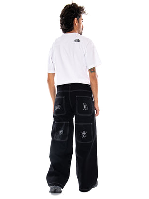 DENIM PANTS BREEZE CLUB BLACK - Pantaloni Uomo Neri AT006 K002 KAOTIKO 