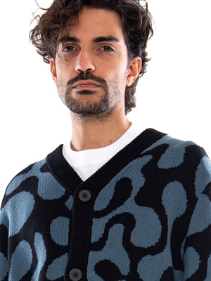 CHAQUETA ASAKUSA BLACK JACQUARD - Cardigan con Bottoni Uomo Multicolore AT009 1910 KAOTIKO 