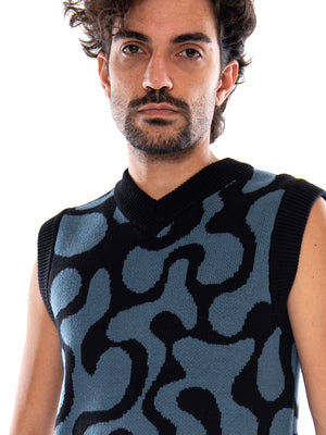 BAD ROMANCE JACQUARD VEST - GILET UOMO MULTICOLORE AT010 1910 KAOTIKO 