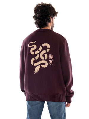 Kaotiko Cardigan Snake Brown - Cardigan Uomo Marrone AT015 1910 KAOTIKO 