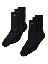 LACOSTE 6PK BLACK - Ensemble de 6 Paires de Chaussettes Noires ACCESSOIRES LACOSTE