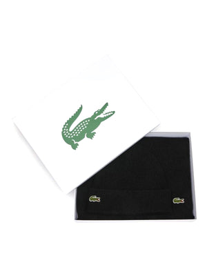 LACOSTE SET CAPPELLO SCIARPA BLACK - Set Cappellino a Cuffia e Sciarpa Nero RB5385 031 LACOSTE 