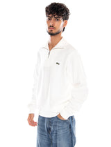 SWEATSHIRT WHITE - Sweatshirt avec Col et Zip Court Homme Blanc Homme LACOSTE