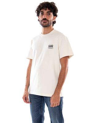 Lee Workwear Crew Tee Ecru Beige - T-Shirt Uomo Beige a Maniche Corte 112386358 BGE LEE 
