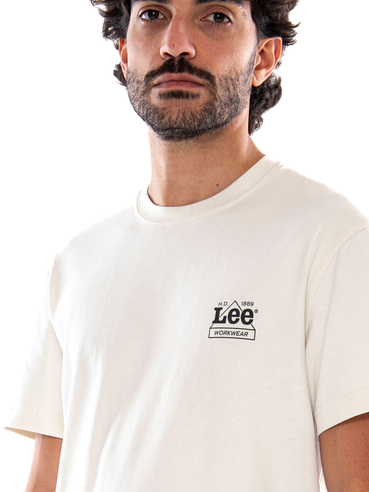 Lee Workwear Crew Tee Ecru Beige - T-Shirt Uomo Beige a Maniche Corte 112386358 BGE LEE 