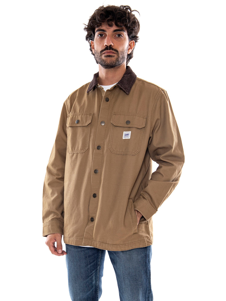 Lee Workwear Overshirt Dark Khaki - Camicia Overshirt Uomo Verde Khaki Scuro 112386395 GRN LEE 