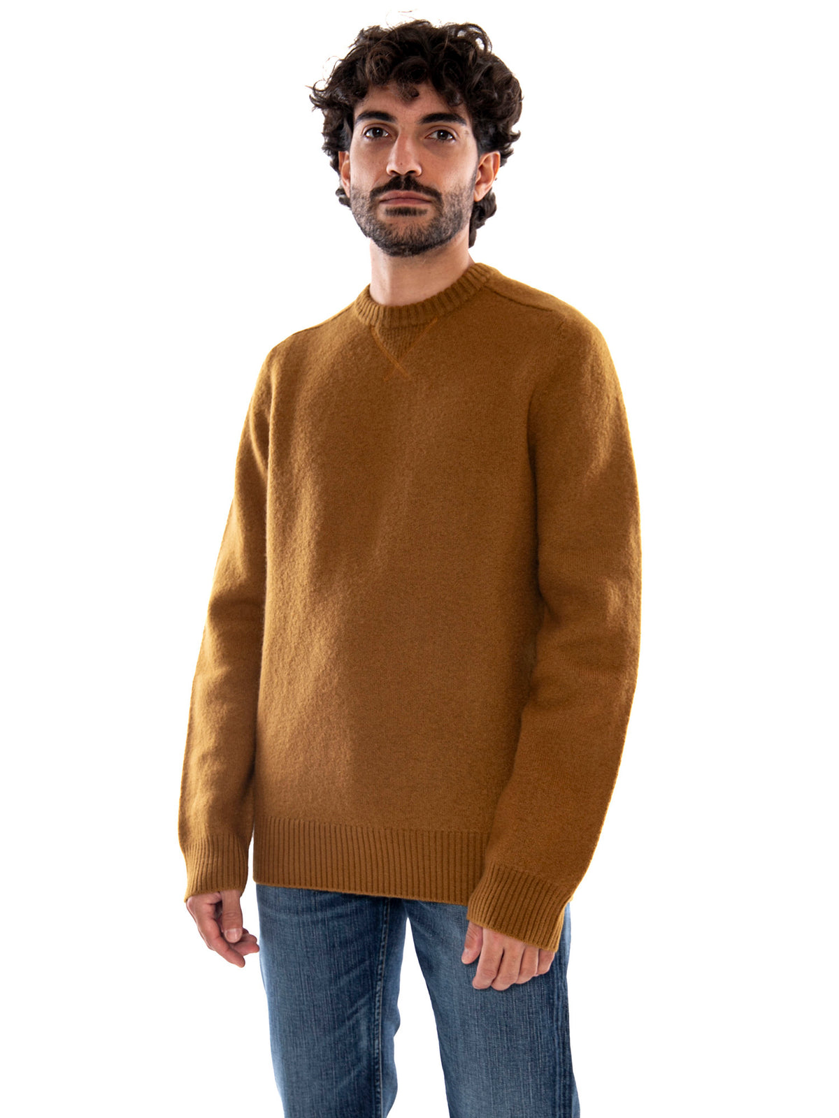 Lee Boiled Wool Sweater Dark Beige - Maglia Uomo Beige Scuro in Lana 112386616 BGE LEE 