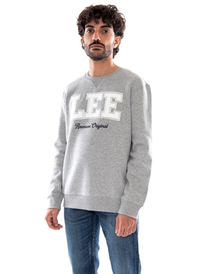 Lee Original Crew Mid Grey Melange Black - Felpa Uomo Grigio Mélange e Nero 112386625 BLK LEE 