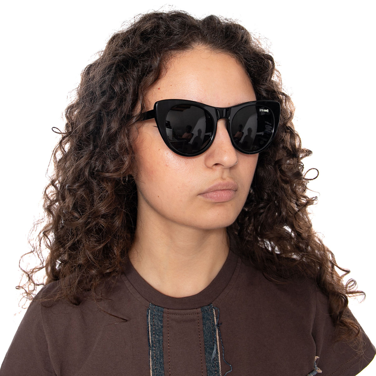YC 31077 BLACK / BLACK - Occhiali da Sole Neri 31077 164 LET'S SEE 