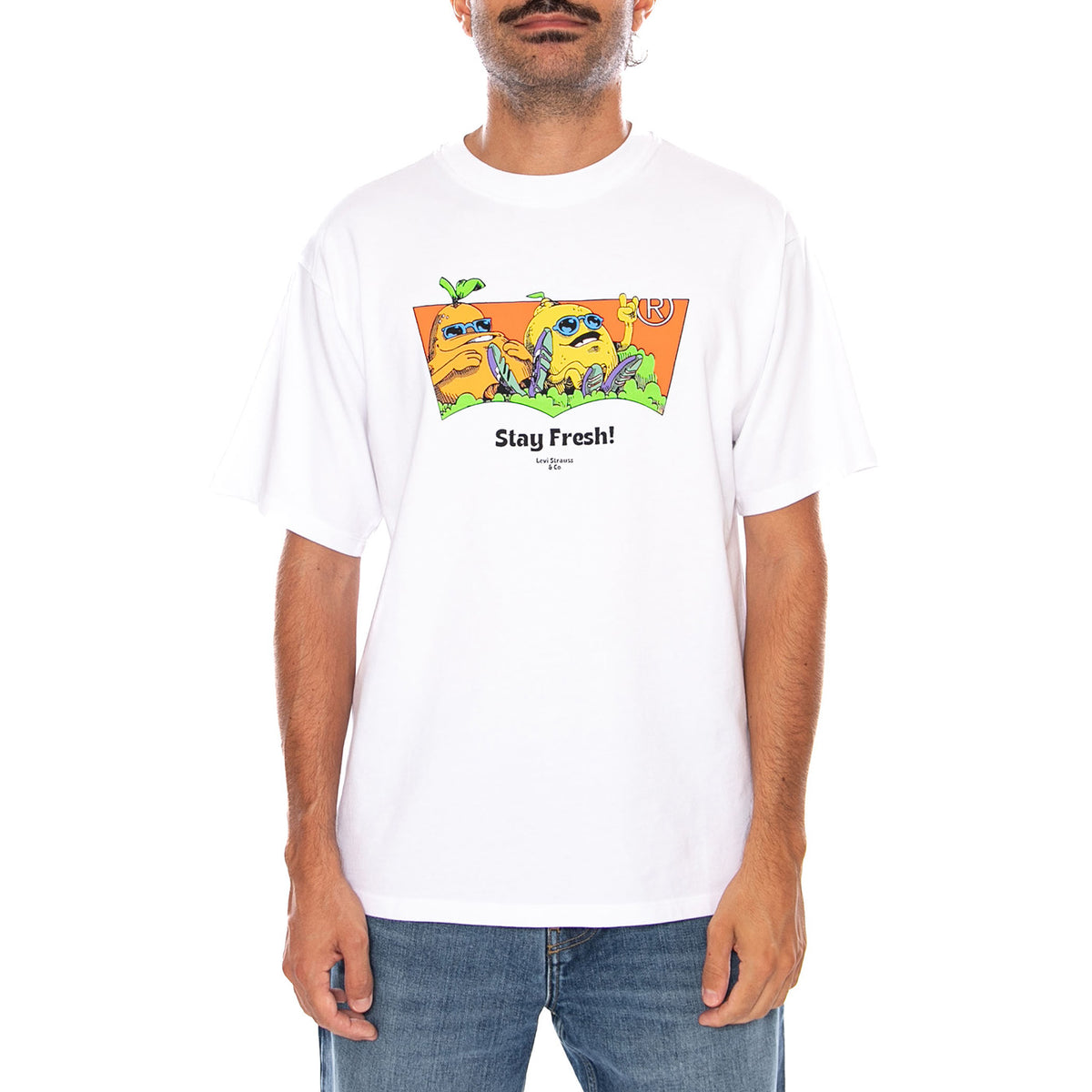 LSE_VINTAGE FIT GR TEE LEVI'S LOGO GRID 3 NEUTRAL - Maglietta Girocollo Uomo Bianca 0008C 0098 LEVIS 