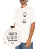 LSE_VINTAGE FIT GR TEE LEVI'S LOGO GRID 3 TAN - T-shirt Encolure Ras du Cou Homme Blanc Homme LEVIS