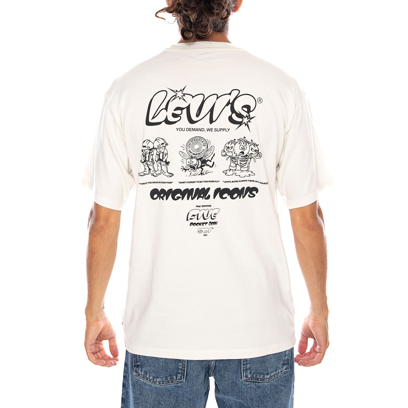LSE_VINTAGE FIT GR TEE LEVI'S LOGO GRID 3 TAN - Maglietta Girocollo Uomo Bianca 0008C 0120 LEVIS 