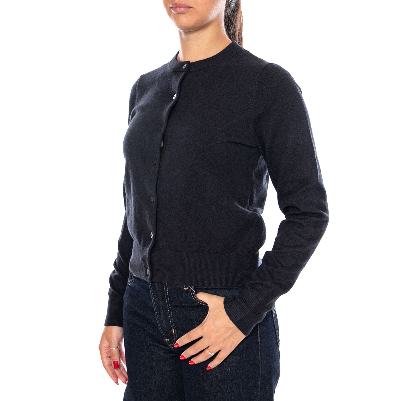 SUPER SOFT CREWNECK CARDI ANTHRACITE NIG - Cardigan Donna 0037P 0000 LEVIS 