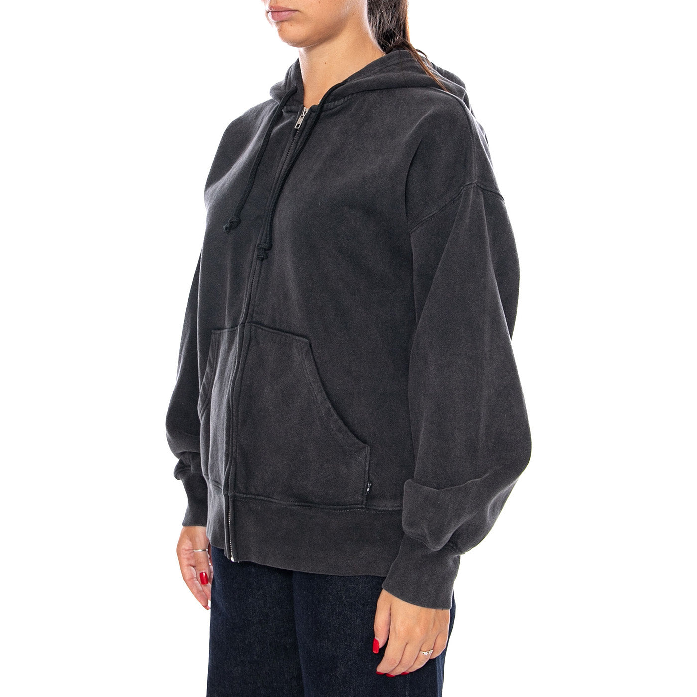 VINTAGE RELAXED FZ HOODIE WOMENS GRUNGE BLACK - Felpa con Cappuccio e Zip Donna Nera 005IH 0005 LEVIS 