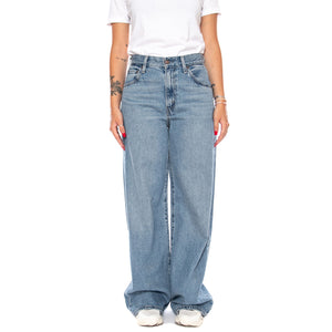 CINCH WIDE LEG LOSING MY MIND LIGHT DENIM - Pantaloni Denim Jeans Donna Blu 0073B 0002 LEVIS 