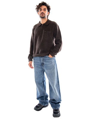 BOULDER QUARTER ZIP NAVY HTR NOVELTY STI - Maglione Polo Uomo Marrone 007W2 0001 LEVIS 