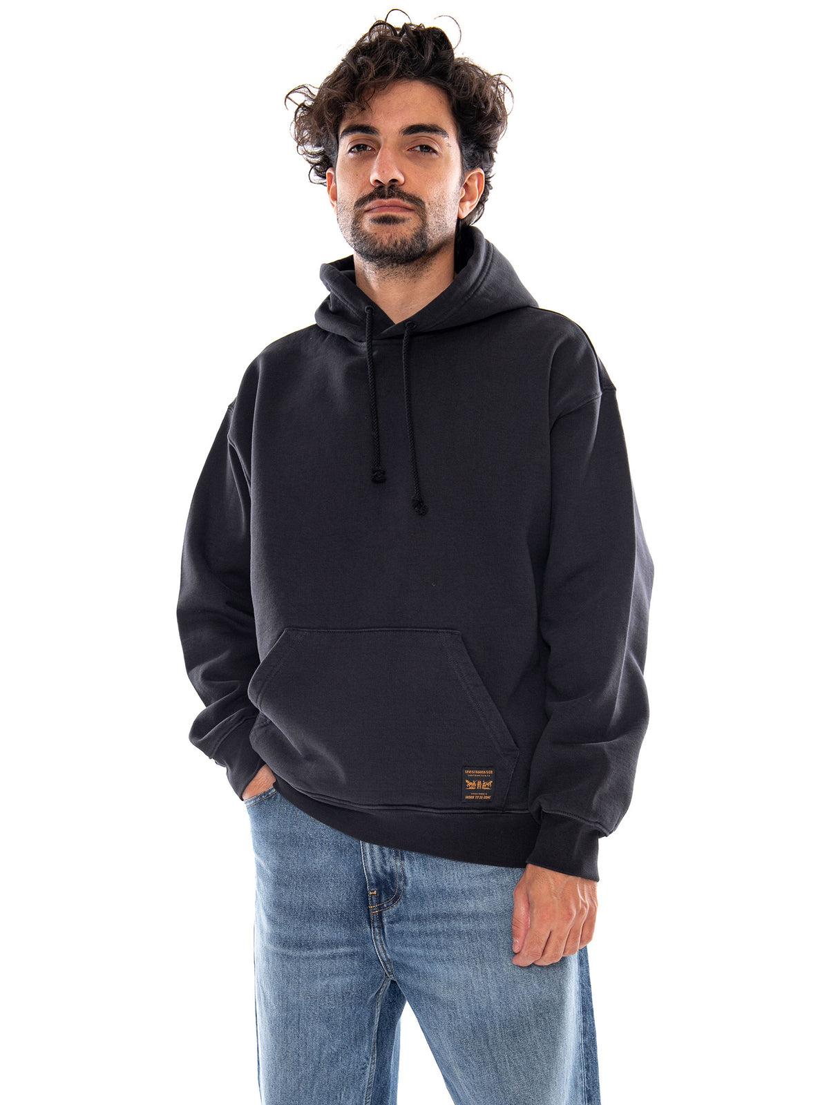 WORKWEAR PO HOODIE DESERT PALM BRUSHED F - Felpa con Cappuccio Uomo Nera 0084Q 0000 LEVIS 