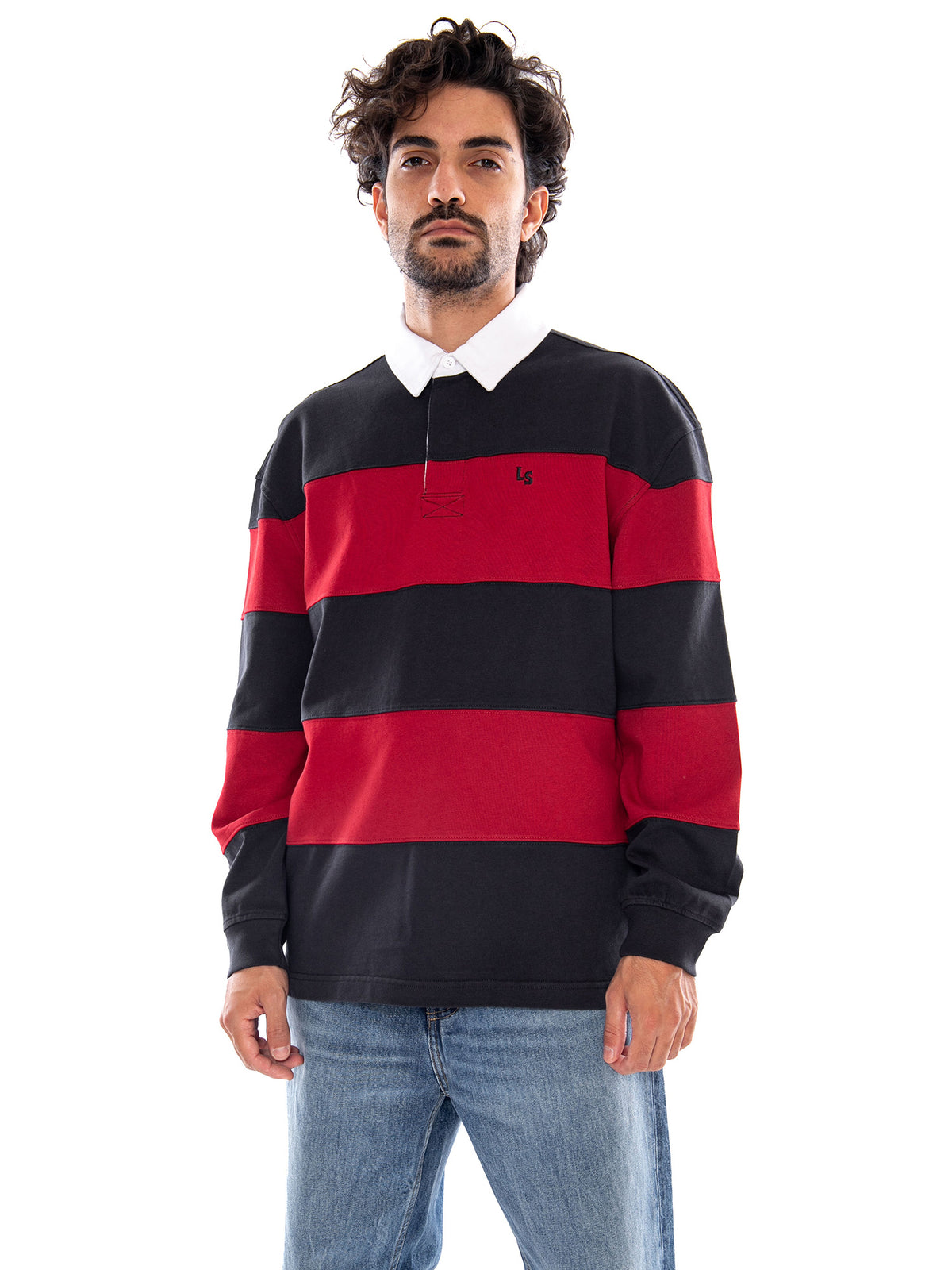 PIECED UNION RUGBY JESSE JET BLACK COLOR - Polo Maniche Lunghe Uomo Multicolore 0087B 0001 LEVIS 