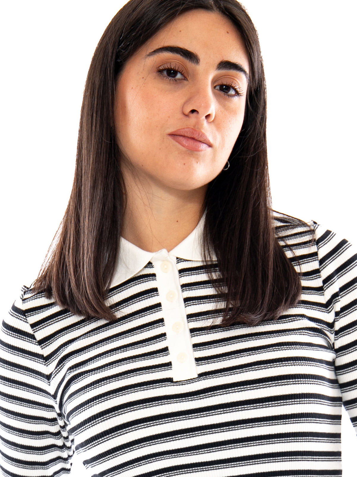 Levi's Rory LS Polo Gigi Stripe Anthracite Night - Polo Donna a Righe Antracite 0087H 0002 LEVIS 