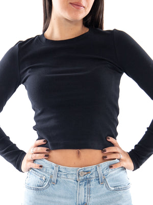 Levi's Essential Baby LS Anthracite Night - Maglia Donna a Maniche Lunghe Nera 008SS 0005 LEVIS 