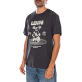 SS RELAXED FIT TEE ROLL MODELS WHITE PLU - T-shirt Col Rond Homme Noir LEVIS