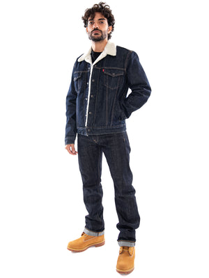 Levi's Type 3 Sherpa Trucker Give It A Rinse SH Blue - Giacca Uomo Blu<BR/><BR/> 16365 0271 LEVIS 