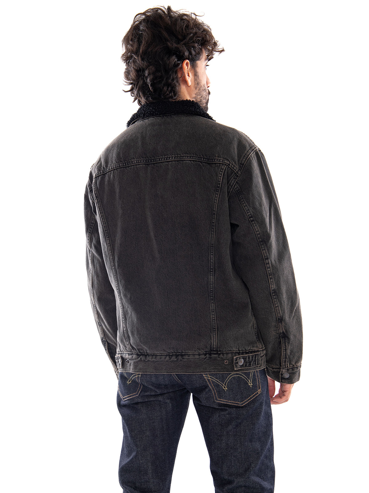 Levi's Relaxed Fit Sherpa Trucker Cali Chocolate - Giacca Uomo Marrone<BR/><BR/> A5784 0048 LEVIS 