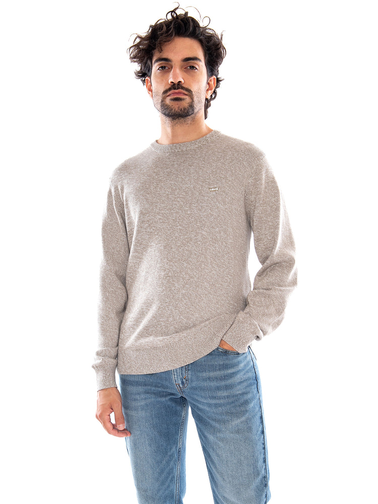 LIGHTWEIGHT HM SWEATER BEIGE - Maglietta Girocollo Maniche Lunghe Uomo Beige A7207 0048 LEVIS 