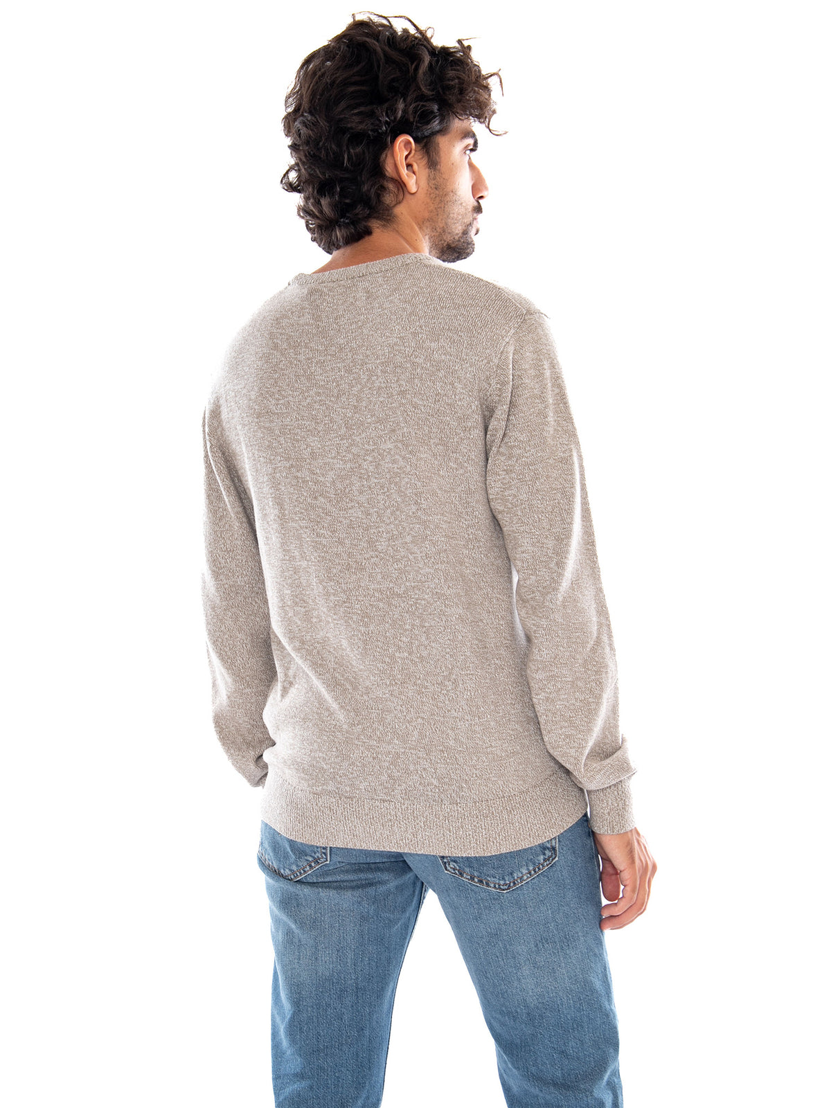 LIGHTWEIGHT HM SWEATER BEIGE - Maglietta Girocollo Maniche Lunghe Uomo Beige A7207 0048 LEVIS 