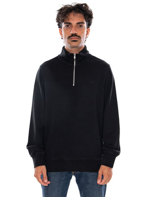 LEVI'S ORIGINAL HM QUARTER ZIP MINERAL BLACK - Felpa Collo Alto e Zip a Mezzo Busto Uomo Nera A8606 0016 LEVIS 