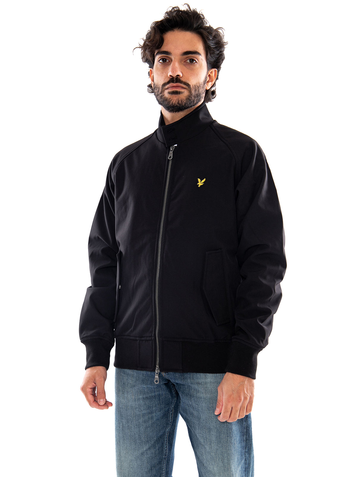 Lyle & Scott Softshell Harrington Jacket Jet Black - Giacca Harrington Uomo Nera JK1910V Z865 LYLE & SCOTT 