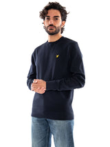 Lyle & Scott Crew Neck Brushback Sweatshirt Dark Navy - Sweat col rond homme bleu marine Homme LYLE & SCOTT