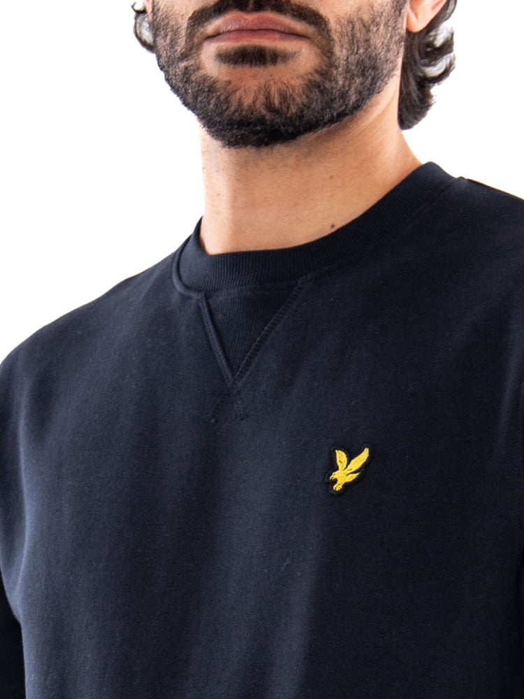 Lyle & Scott Crew Neck Brushback Sweatshirt Dark Navy - Felpa Girocollo Uomo Blu Navy<BR/><BR/> ML1131V Z271 LYLE & SCOTT 