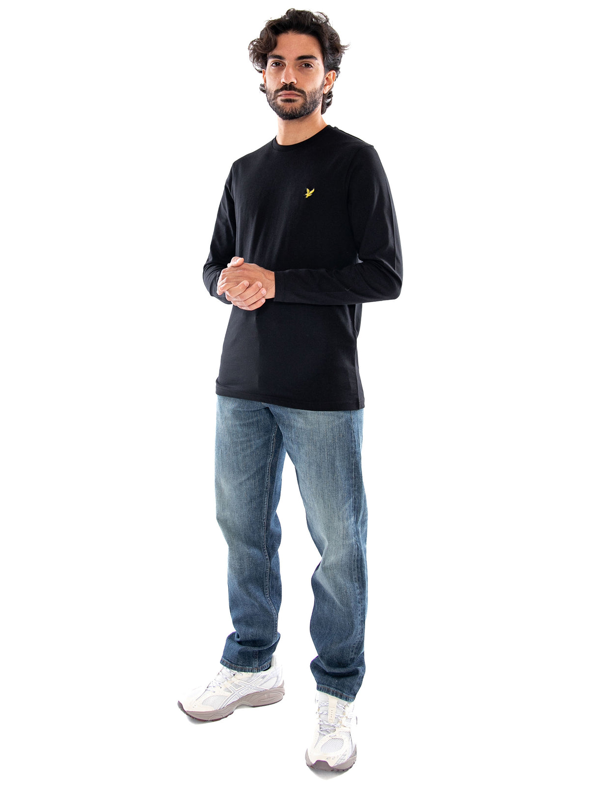 Lyle & Scott Plain L/S T-Shirt Jet Black - Maglietta Uomo a Maniche Lunghe Nera TS512VOG Z865 LYLE & SCOTT 