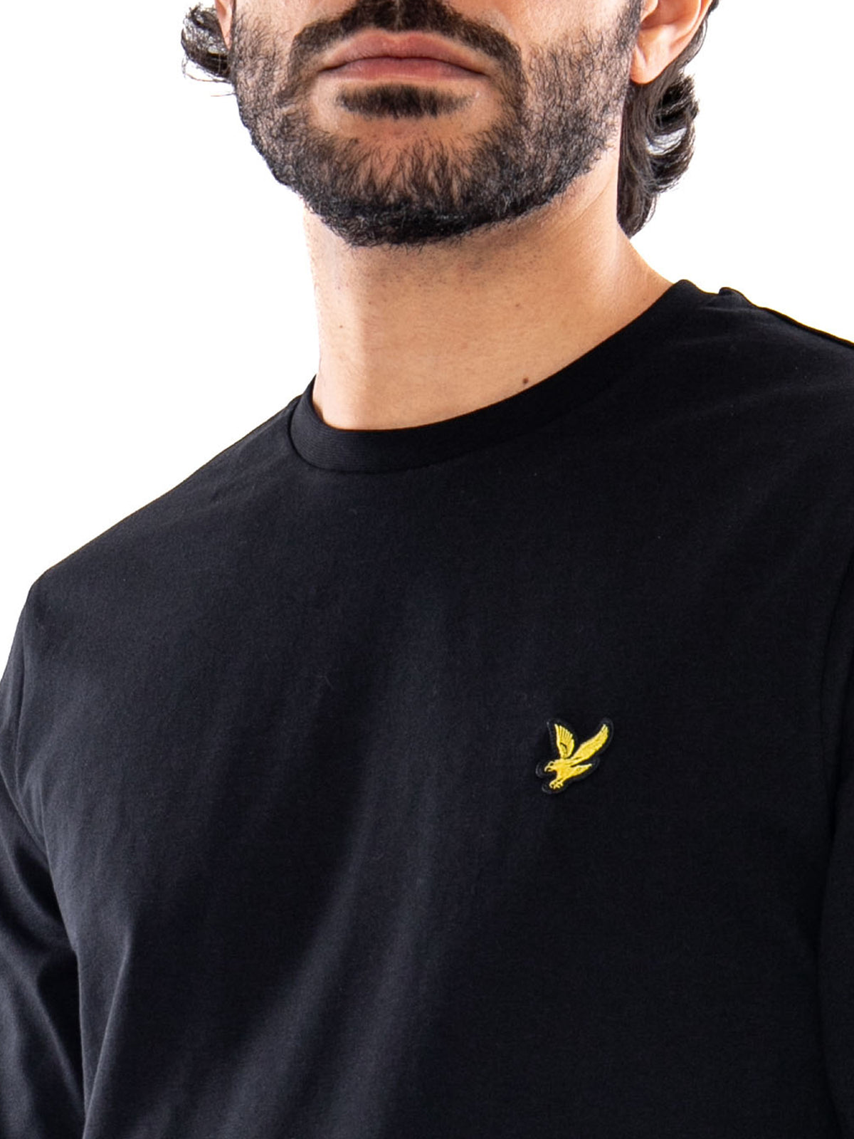 Lyle & Scott Plain L/S T-Shirt Jet Black - Maglietta Uomo a Maniche Lunghe Nera TS512VOG Z865 LYLE & SCOTT 